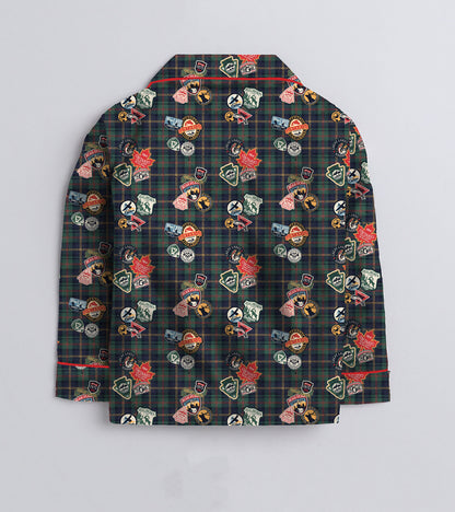 Stamp Printed Nightsuit Set