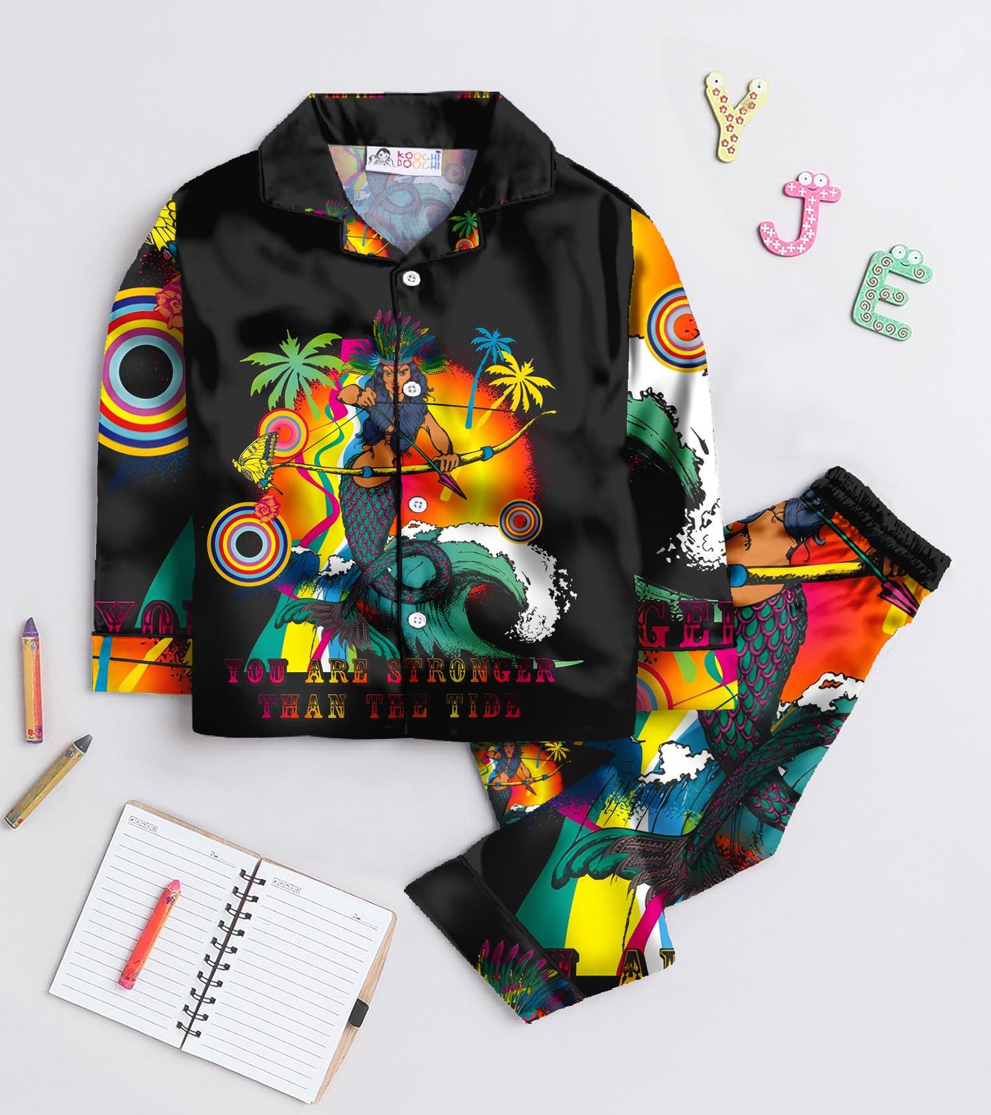 Stronger Tide Printed Girls Pure Cotton Nightsuit Set