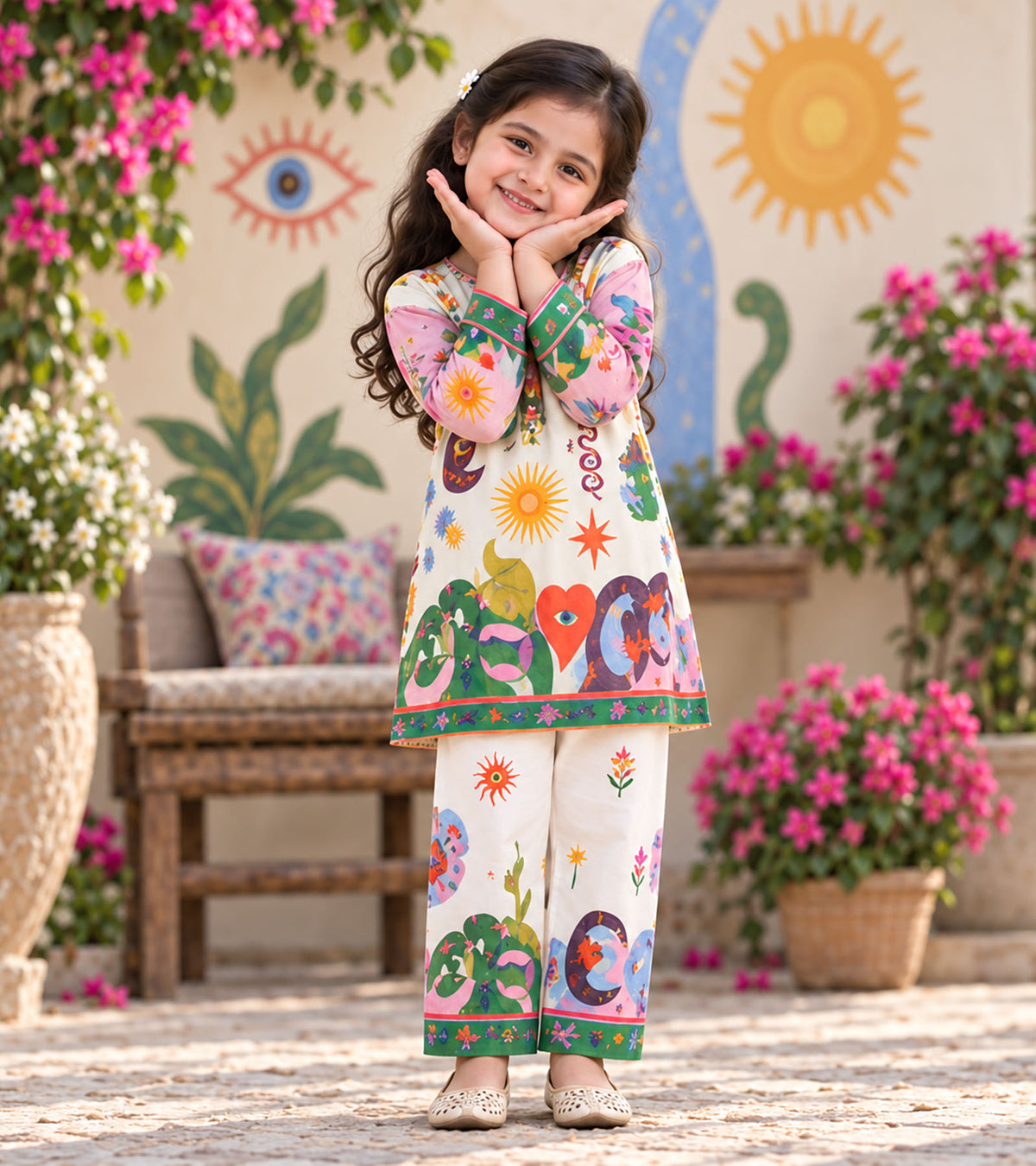 Sun & Story Girls Pyjama Kurta Set
