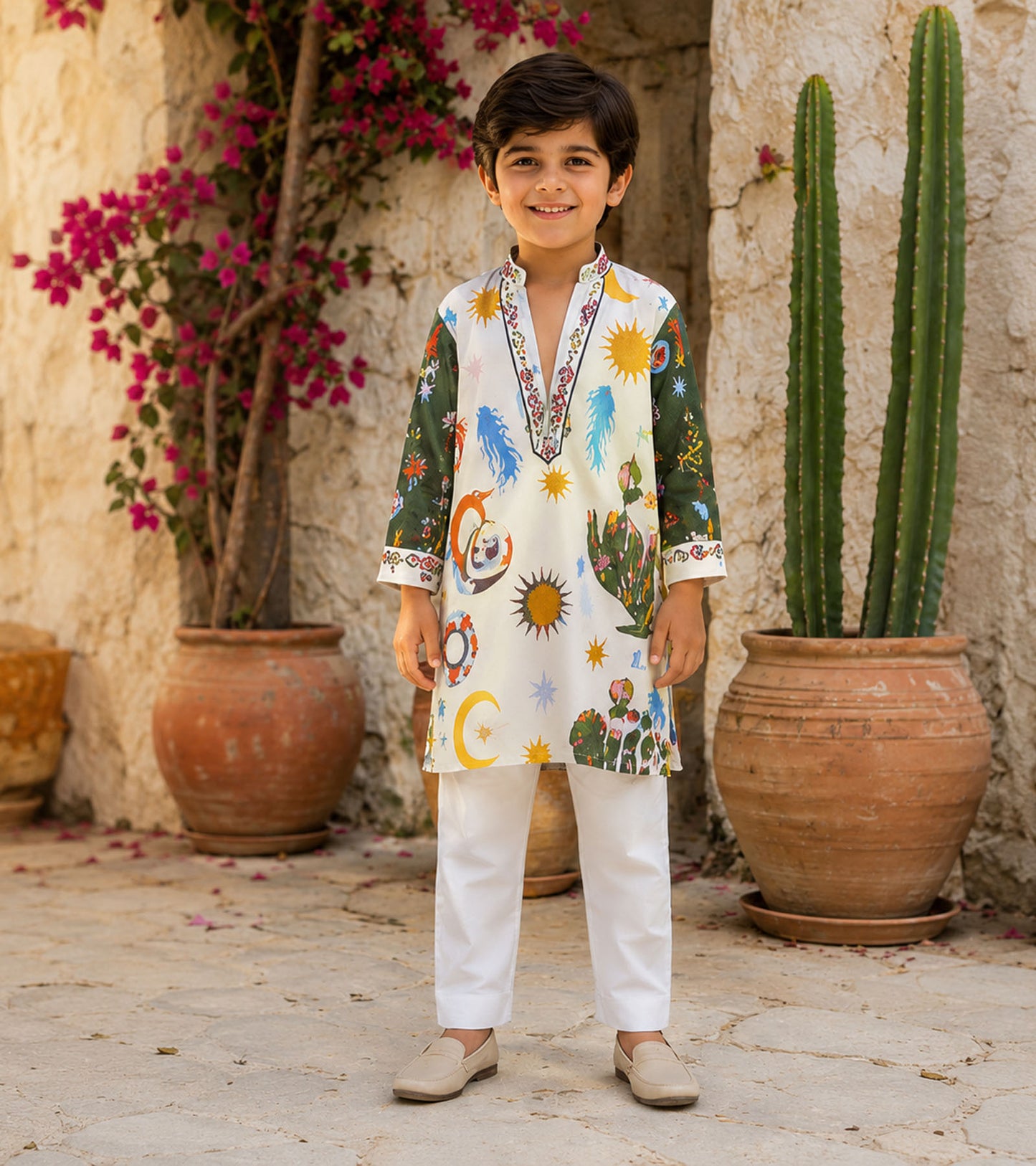 Sunburst Oasis Paisley Grove Festive Pure Cotton Kurta Set