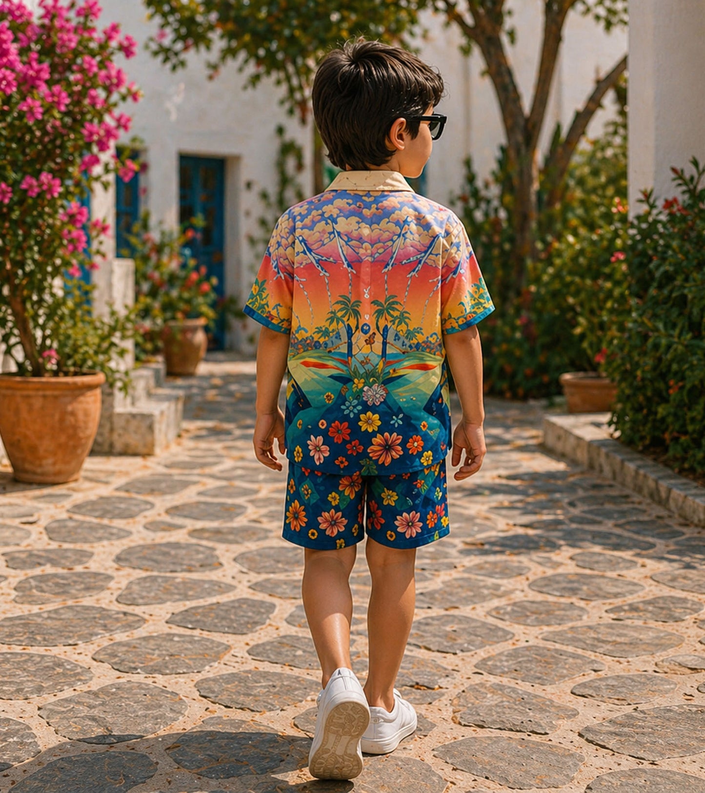 Sunset Tropic Pure Cotton Luxe Co-ord Set For Boys