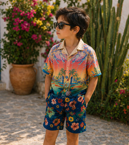 Sunset Tropic Pure Cotton Luxe Co-ord Set For Boys