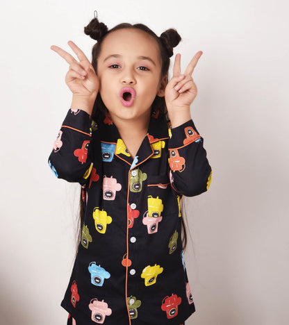 Telephone Printed Girls Nightsuit Set