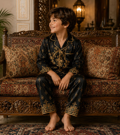 The Prince's Royal Luxe Pure Cotton Printed Nightsuit Set
