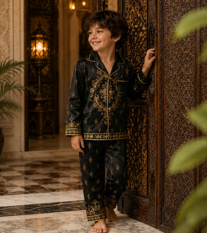 The Prince's Royal Luxe Pure Cotton Printed Nightsuit Set