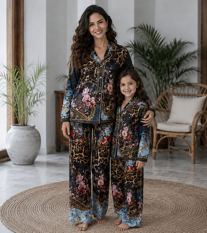 The Riviera Noir Luxe Mom & Me Matching Lounge Set