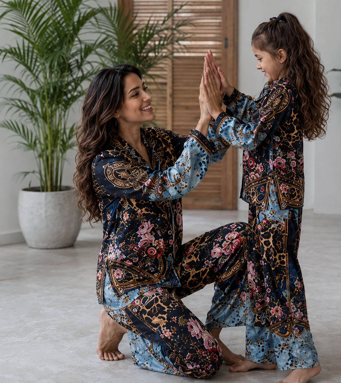 The Riviera Noir Luxe Mom & Me Matching Lounge Set