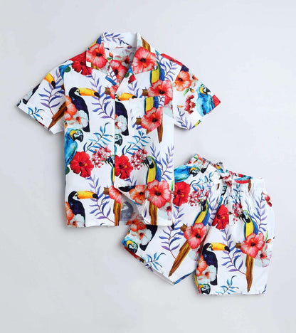 Toucan Bird Printed Boys Co ord Set