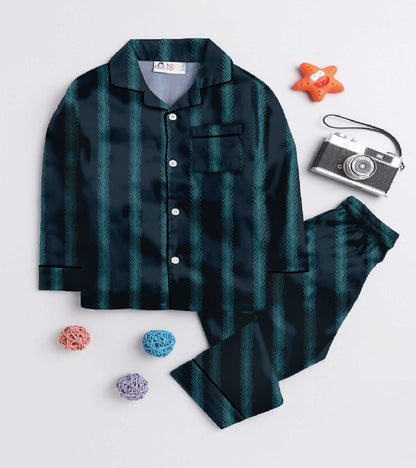 Tree Stripe Printed Nightsuit Set
