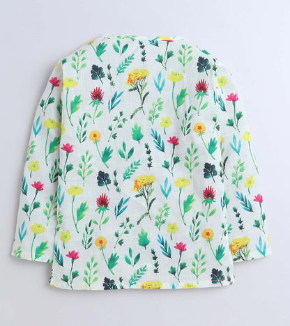 WaterColor Floral Printed Pyjama Kurta Set