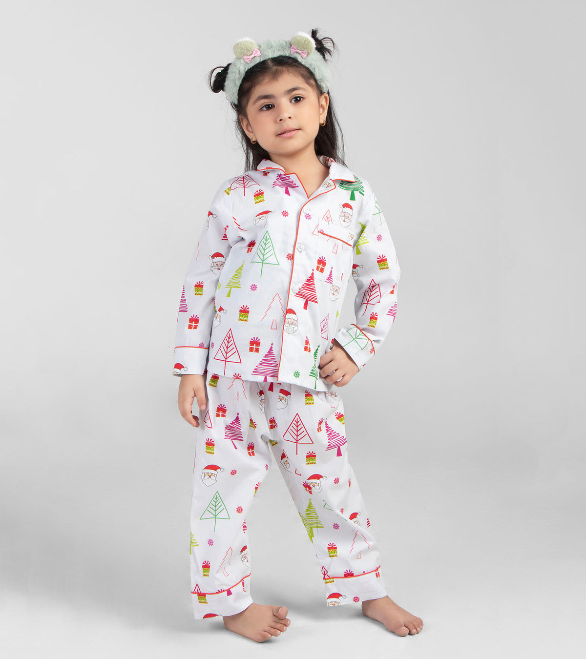 Xmas Tree  Christmas Printed Nightsuit Set