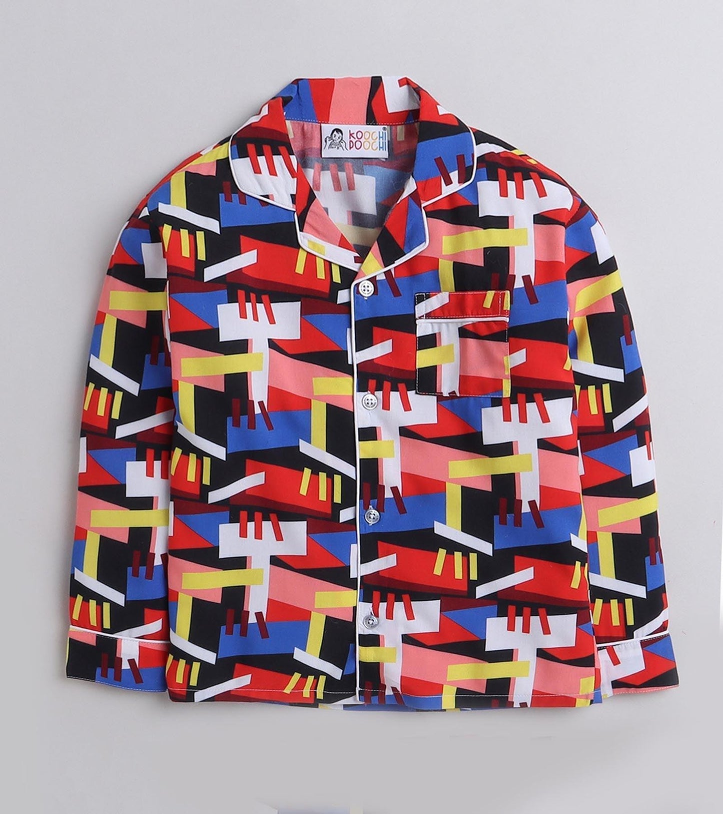 Abstract Sqr Printed Nightsuit Set