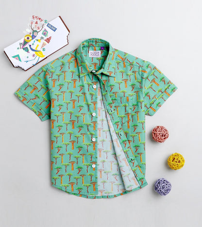 Tree Printed Half Sleeve Shirt - koochi Poochi