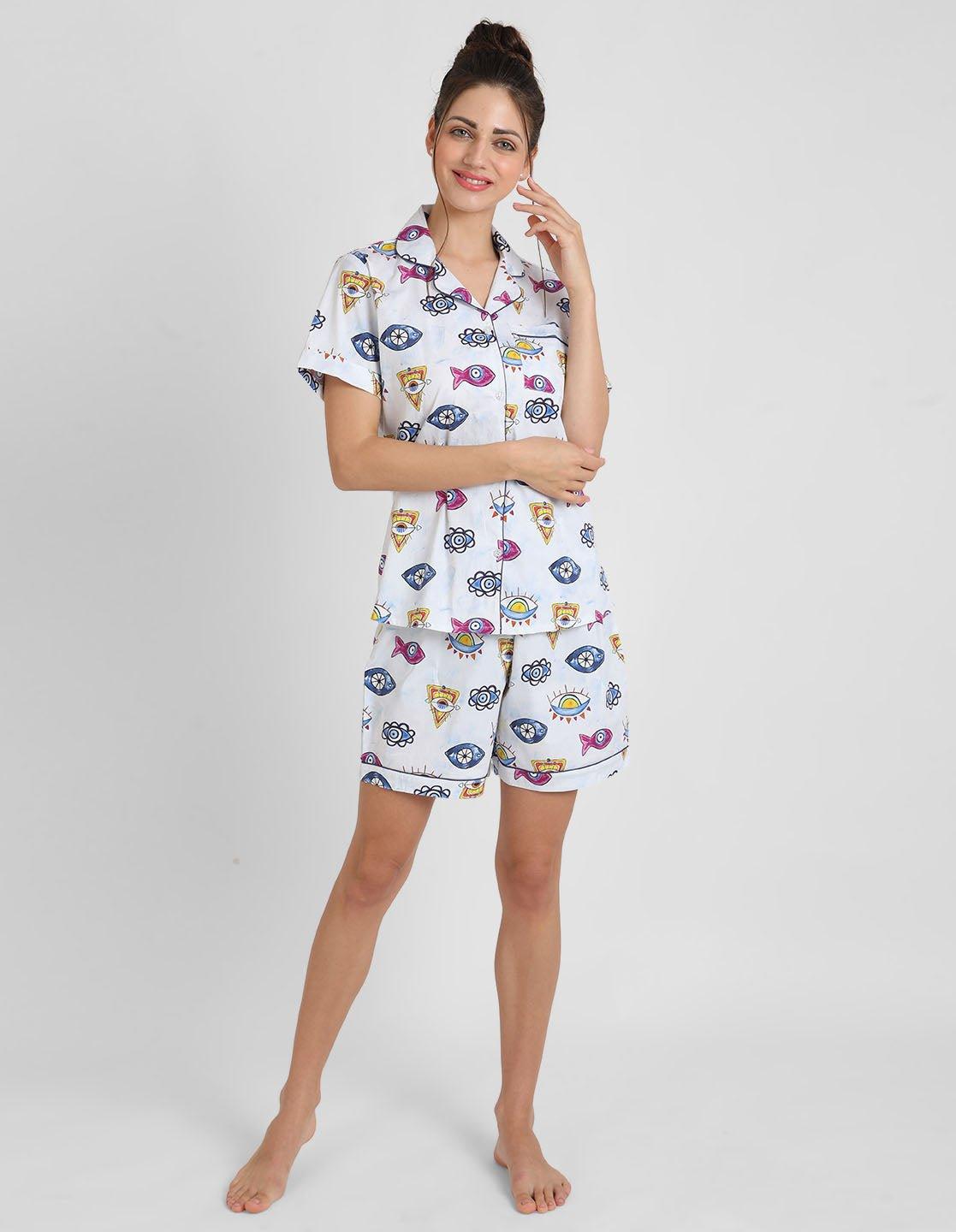 Evileye Printed Nightsuit Set for Women