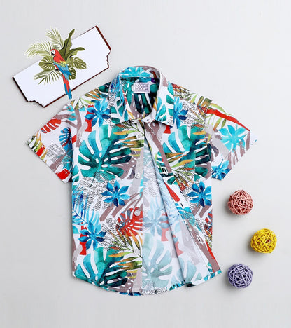 Tropical Abstract Printed Half Sleeve Shirt
