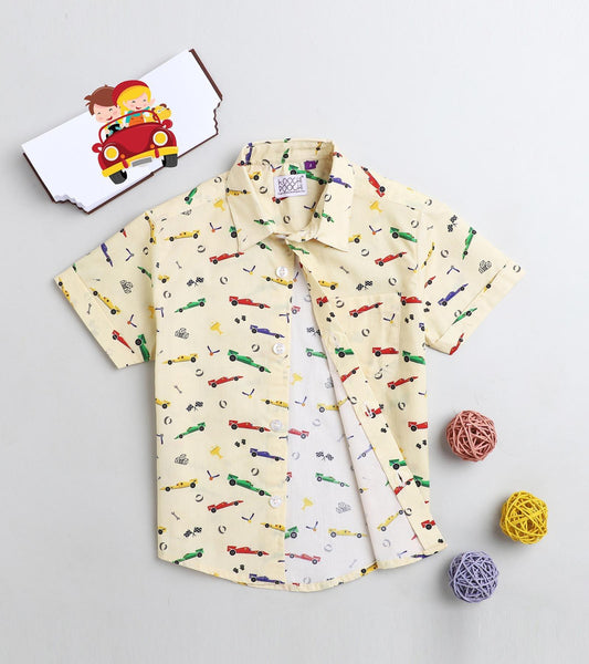 Car Printed Half Sleeve Shirt