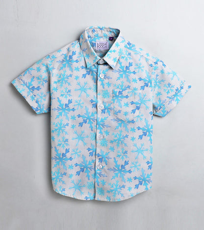 SnowFlakes Printed Half Sleeve Shirt