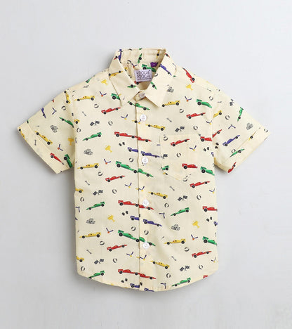 Car Printed Half Sleeve Shirt