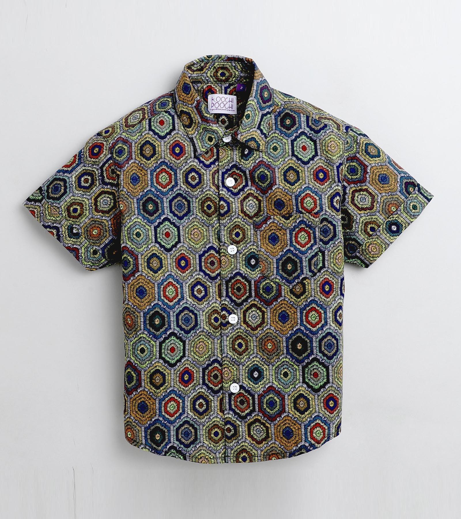 Mosaic Printed Half Sleeve Shirt