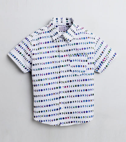 Moon Printed Half Sleeve Shirt