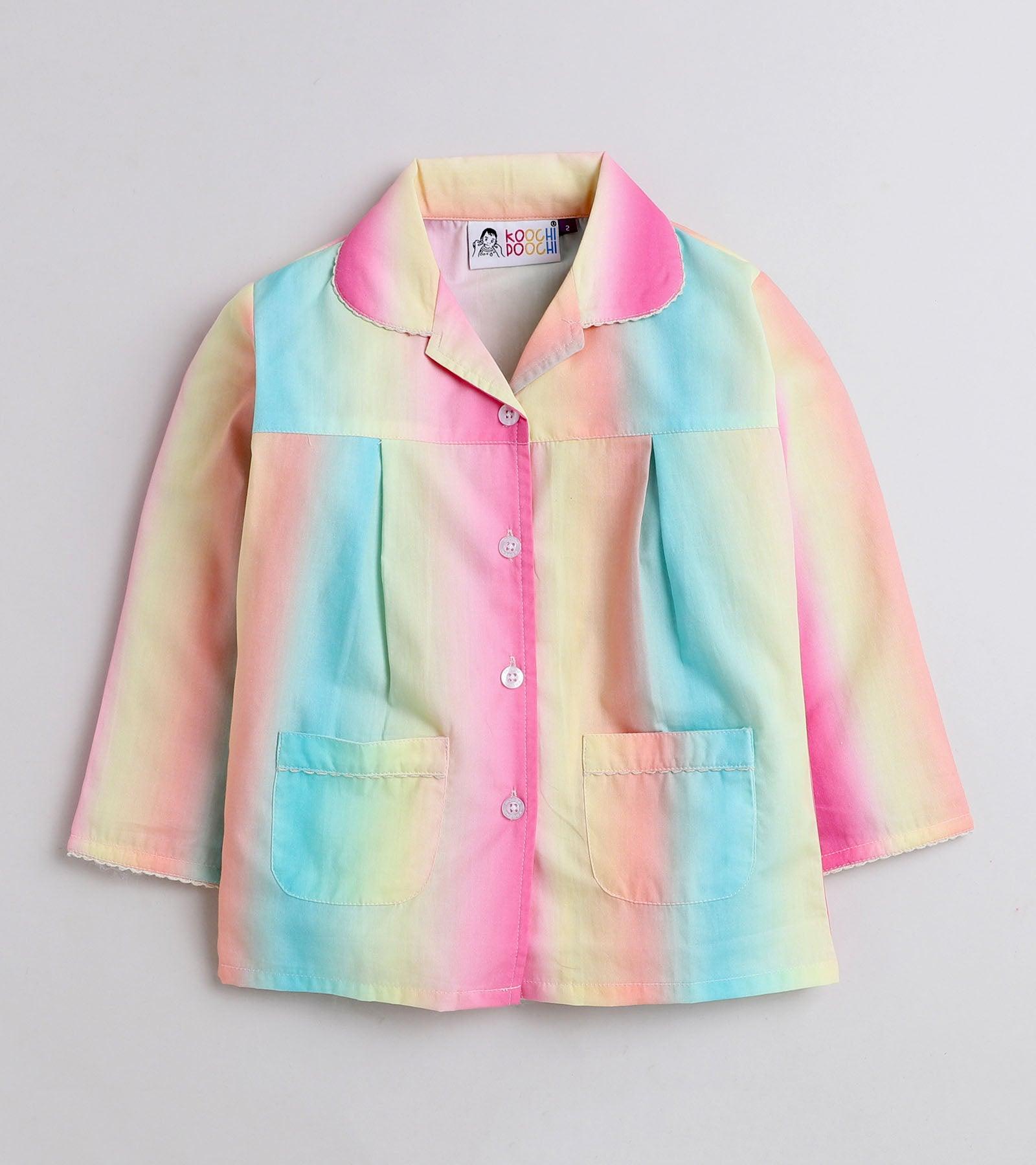 Hot Neon Printed Girls Nightsuit Set