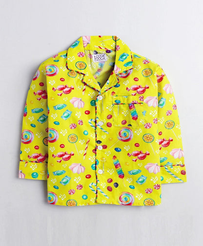 Candies Printed Night Suit Set For Girls