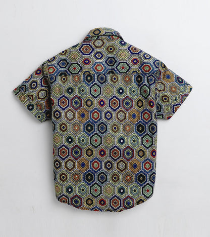 Mosaic Printed Half Sleeve Shirt