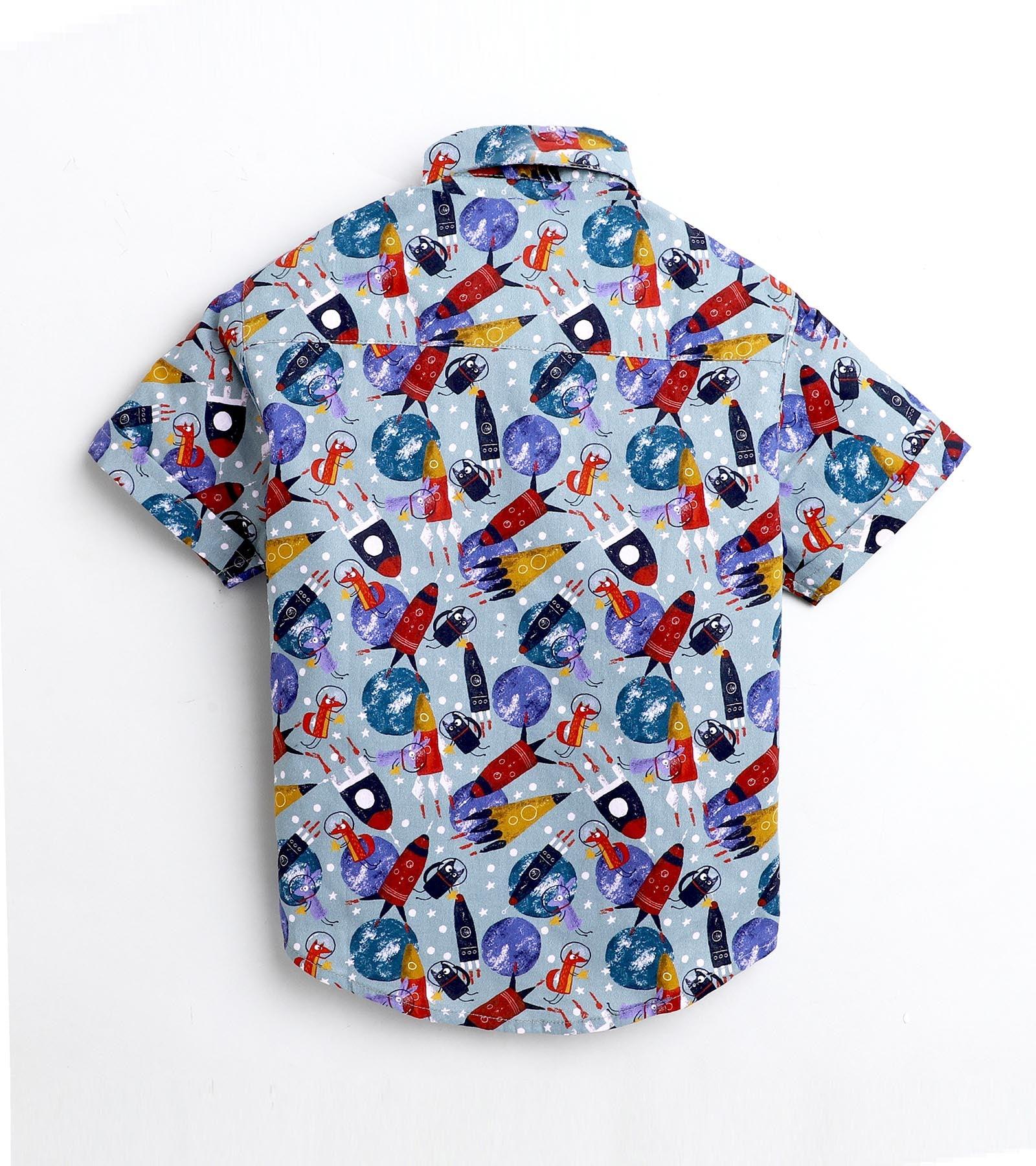 Rocket Printed Half Sleeve Shirt