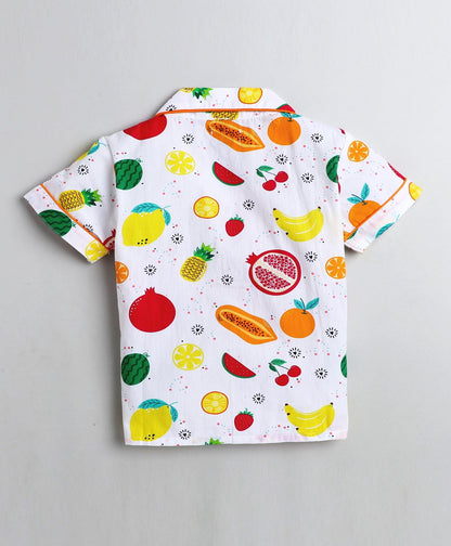 Rainbow Fruits Printed Night Suit Set