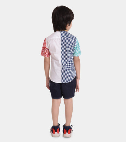 Multi Checks Print Boys Shirt