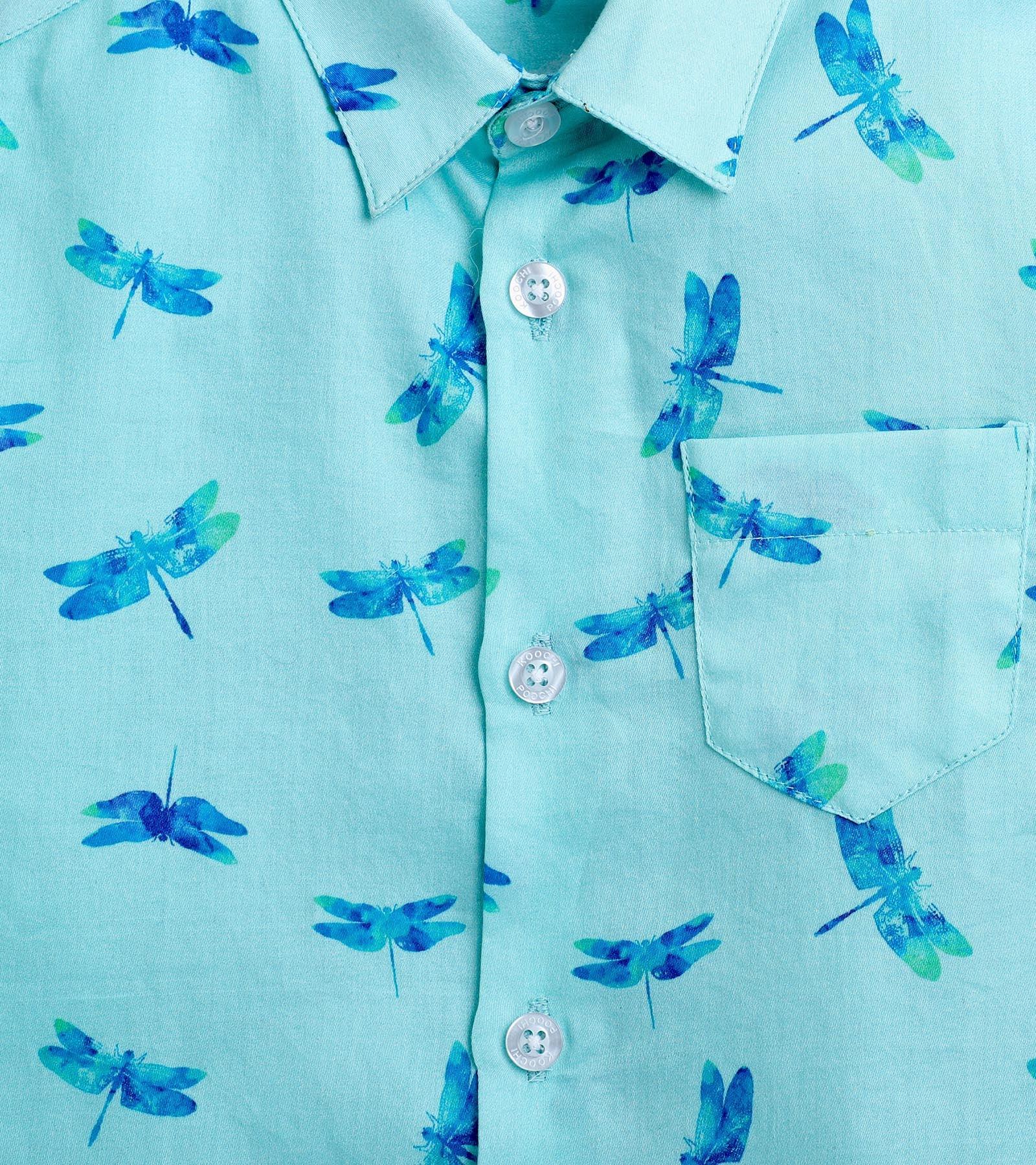 Dragonfly Printed Half Sleeve Shirt