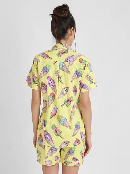 Icecream Printed Nightsuit Set for Women