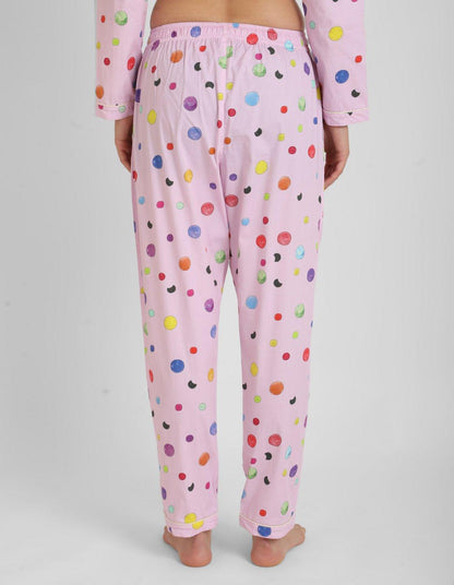 Half Polka Printed Nightsuit Set for Women