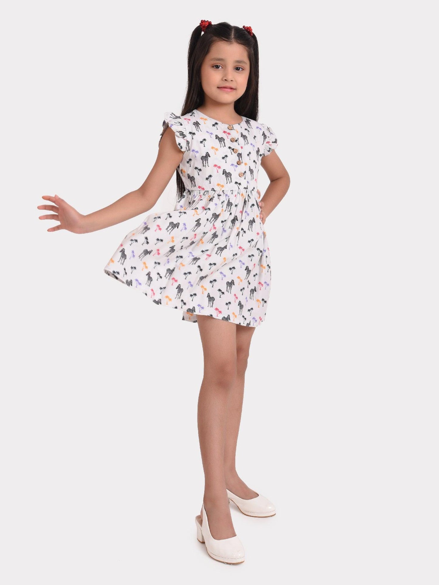 Zebra Miniatures Print Girls Dress