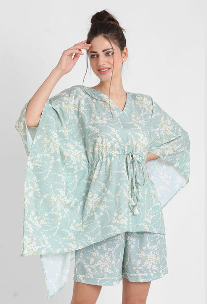 Blossom Print Kaftan Shorts Set