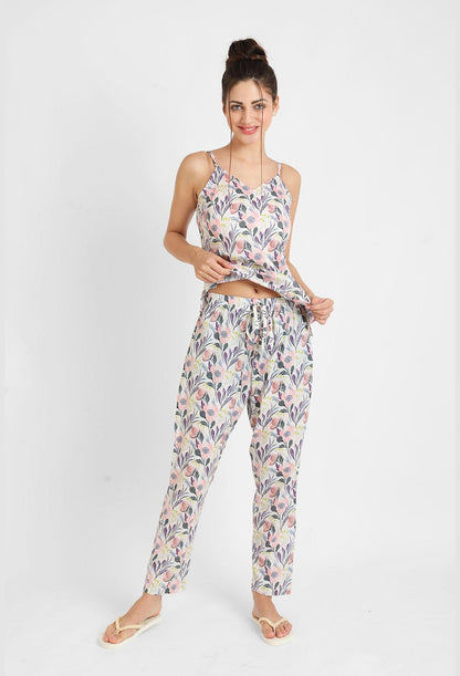 Mystic Floral Singlet Pyjama Set for Women
