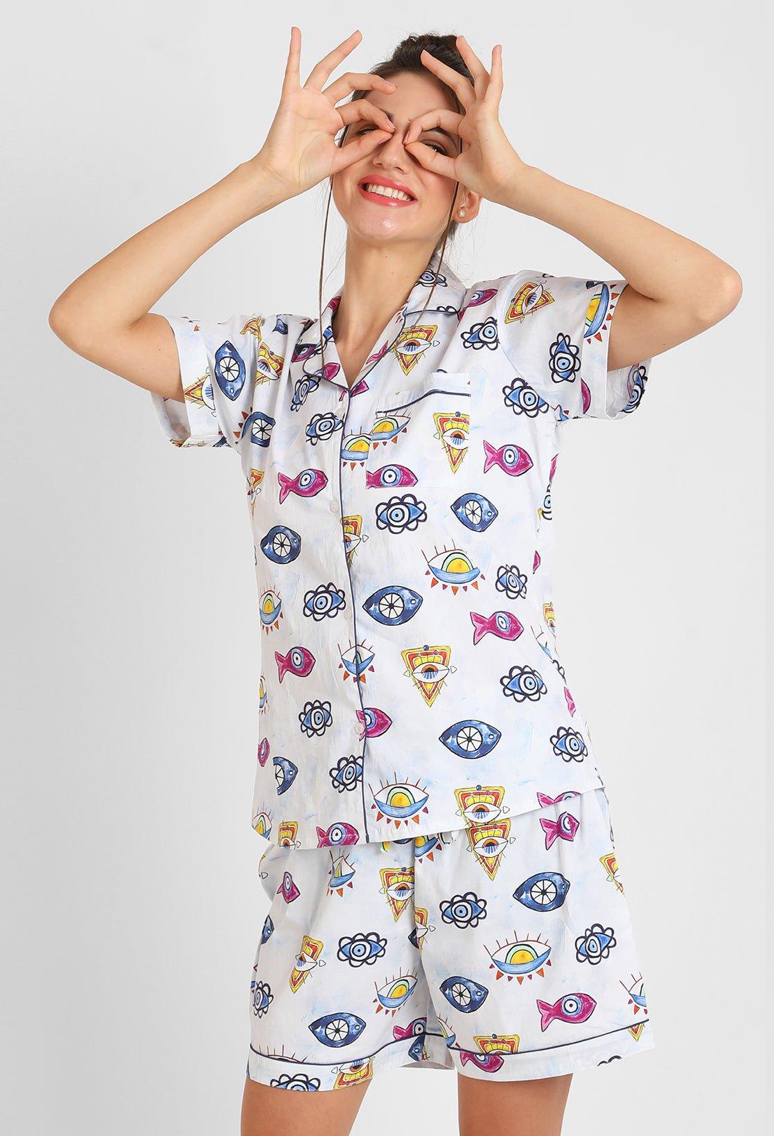 Evileye Printed Nightsuit Set for Women