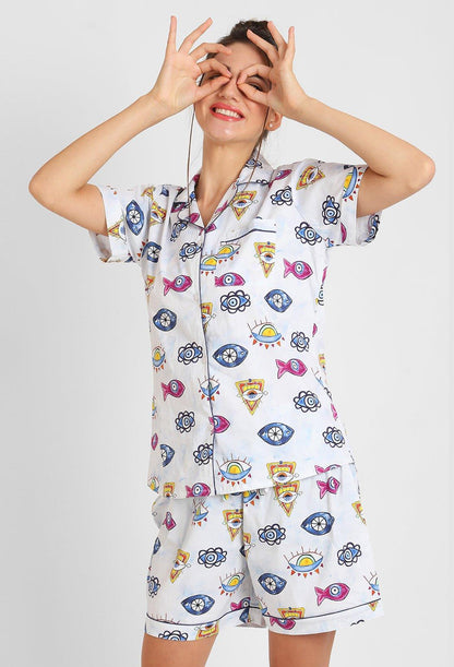 Evileye Printed Nightsuit Set for Women