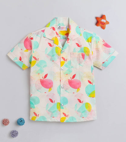 Half Apple Digital printed Boys Shirt