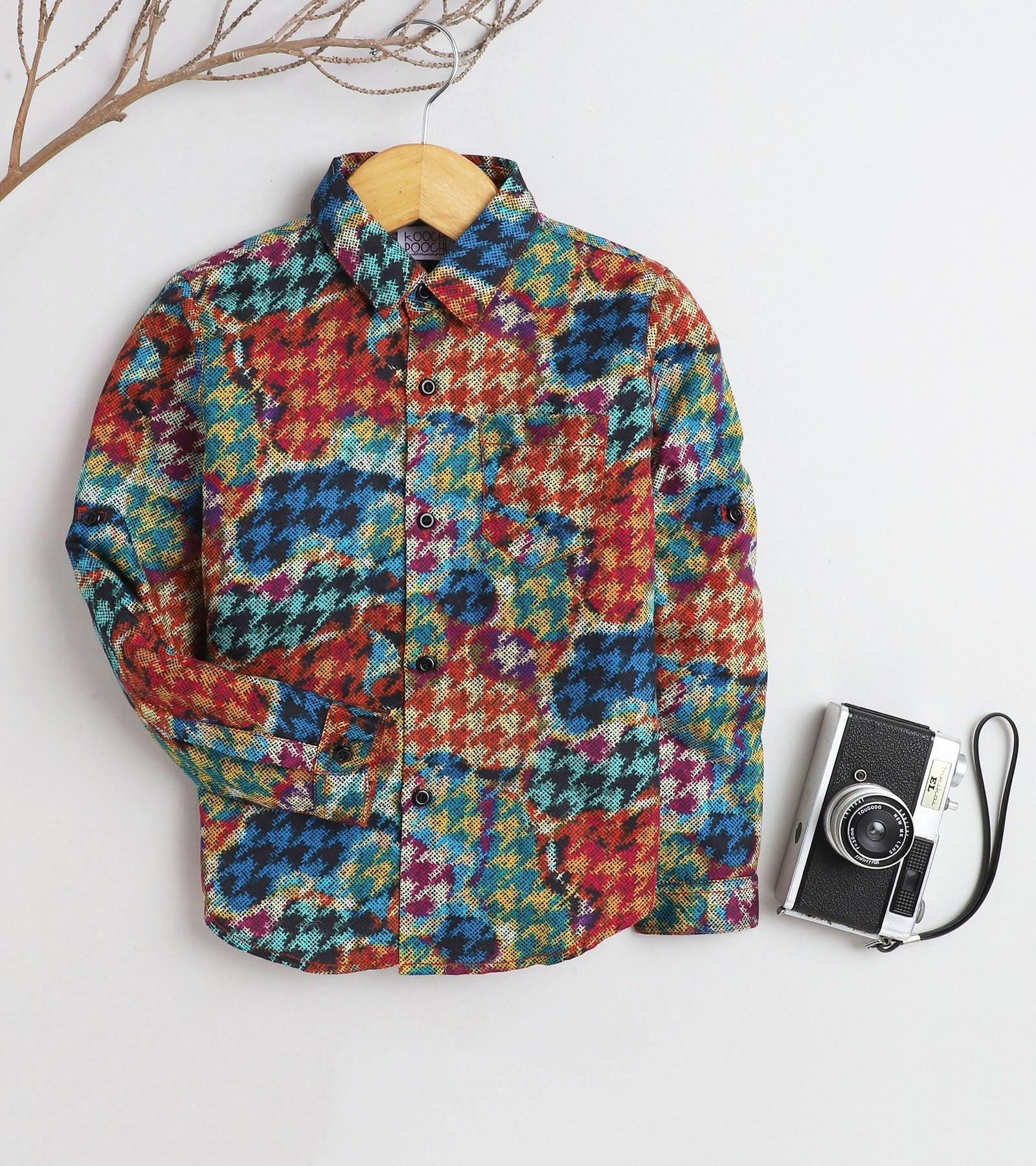 houndstooth Printed Full Sleeve Shirt