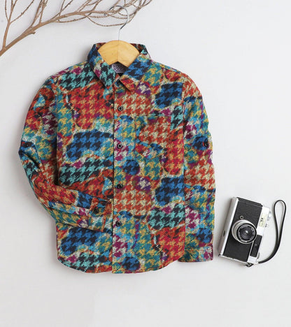 houndstooth Printed Full Sleeve Shirt