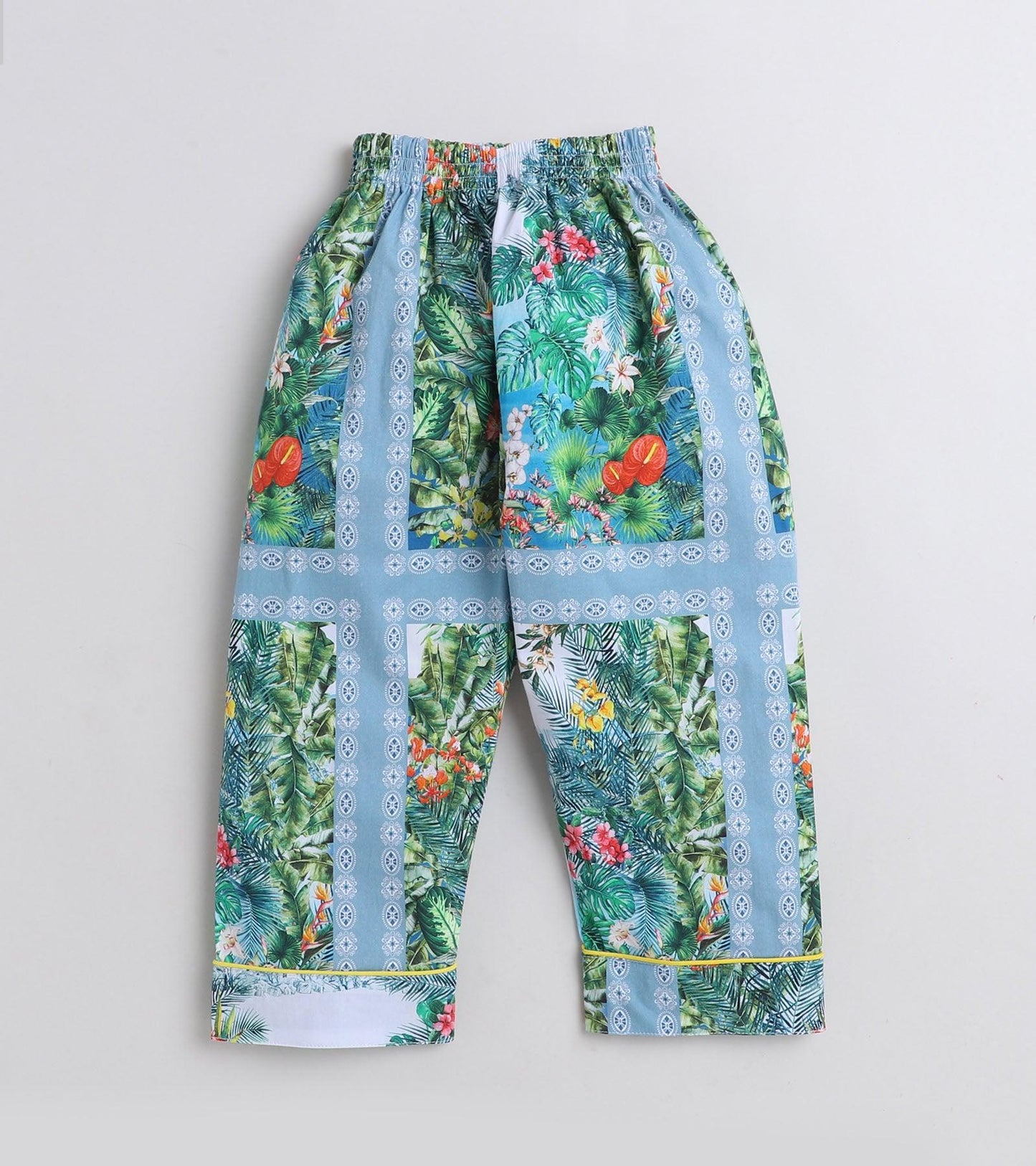 Tropical Border Printed Girls Nightsuit Set - koochi Poochi