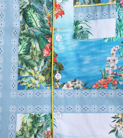 Tropical Border Printed Girls Nightsuit Set - koochi Poochi