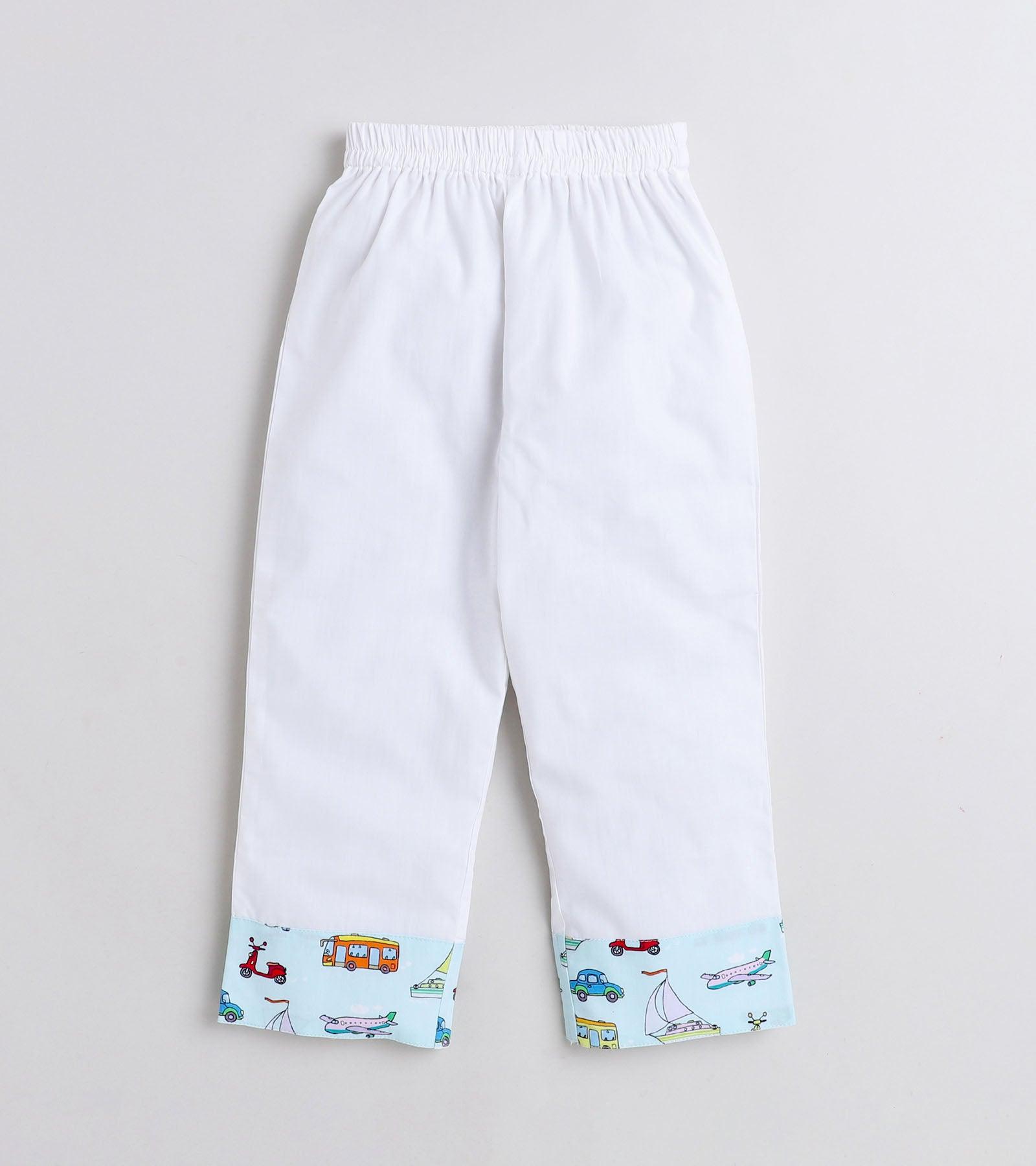 Transport Theme Printed Pyjama Kurta Set - koochi Poochi