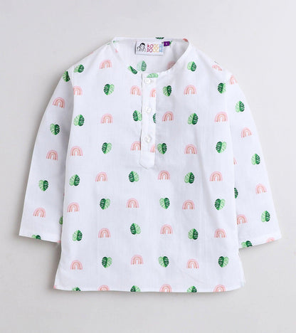 Monstera Printed Pyjama Kurta Set