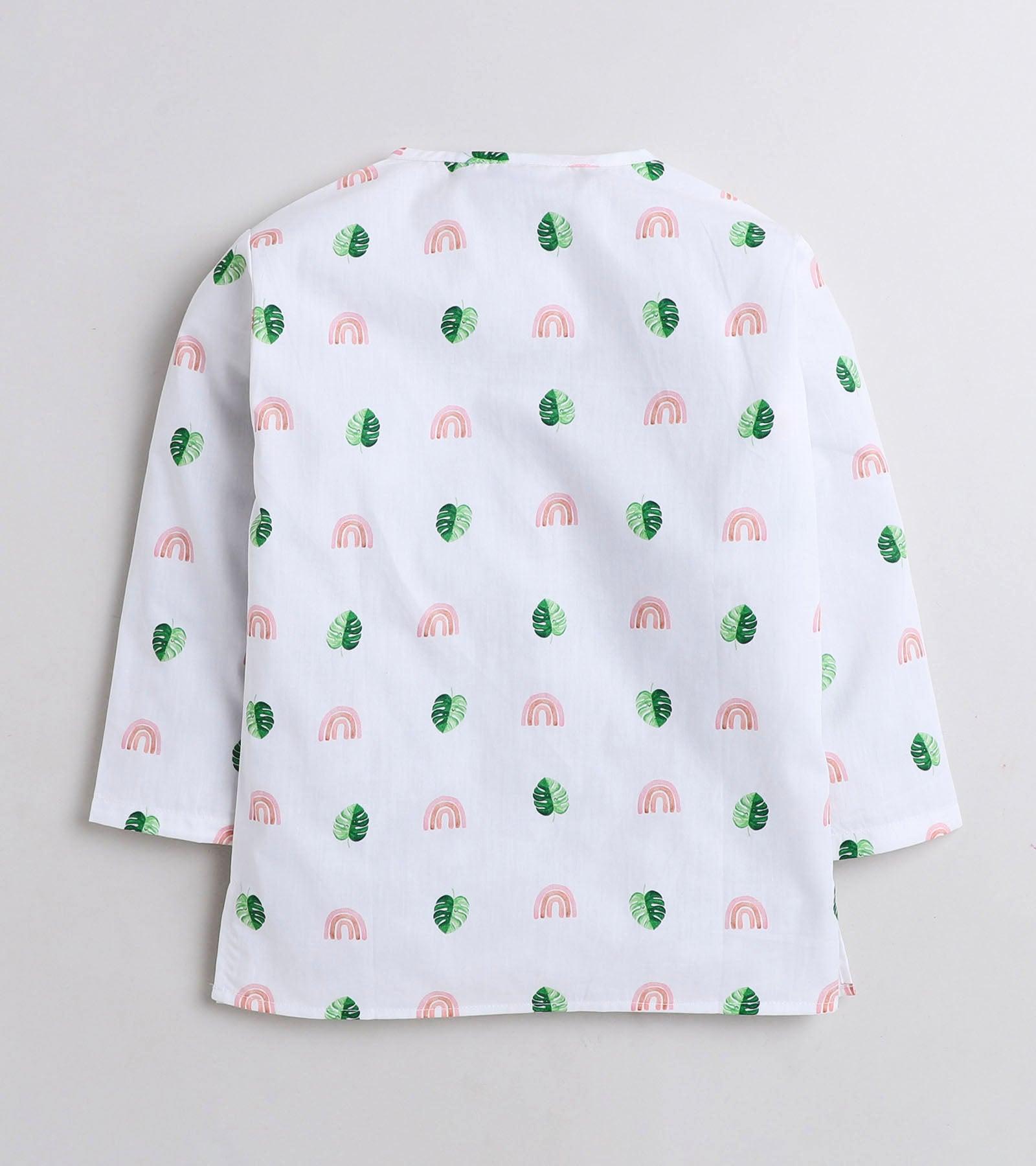 Monstera Printed Pyjama Kurta Set