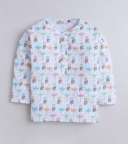 Standing Leaf Printed Pyjama Kurta Set