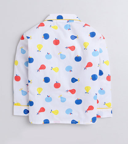 Summer Fruits Printed Night Suit Set