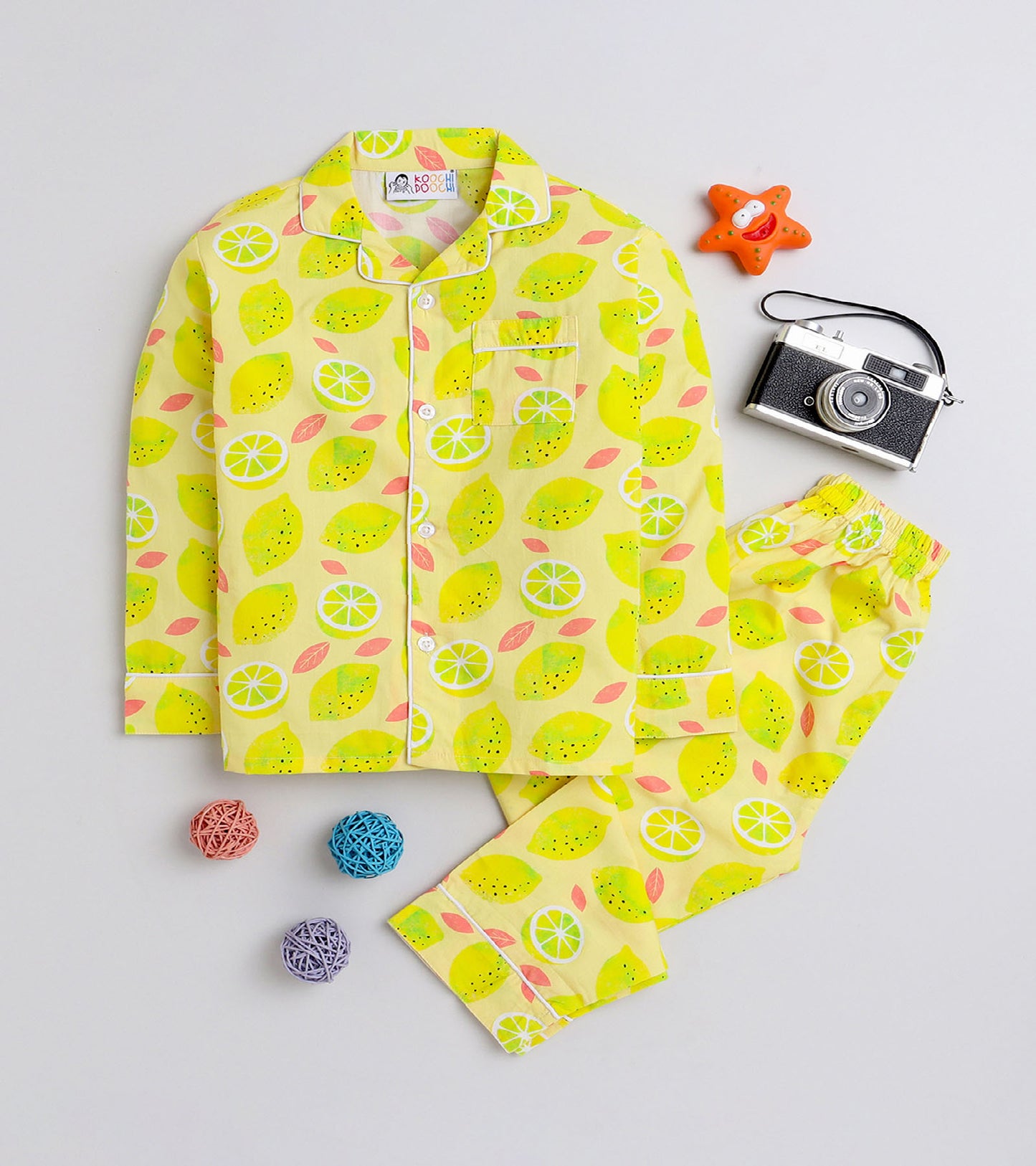 Sunshine  Lemon  Printed Night Suit Set