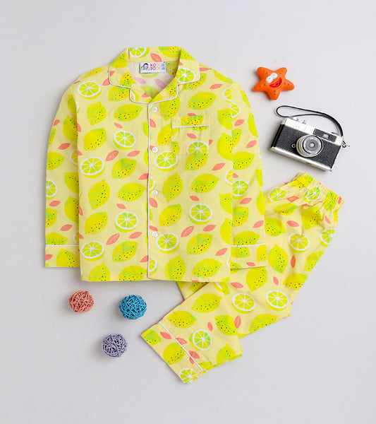 Sunshine  Lemon  Printed Night Suit Set